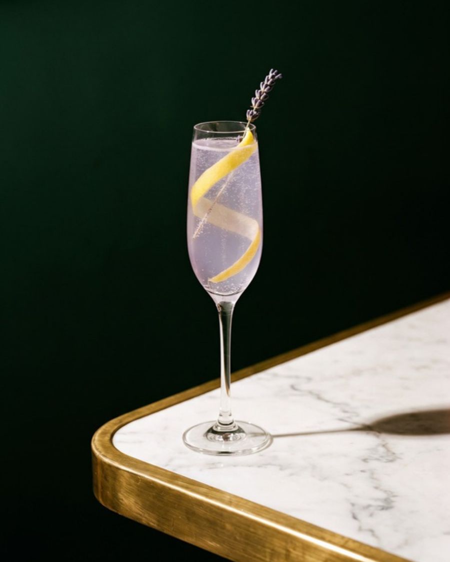 Lavender French 75 cocktail